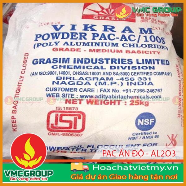 PAC ẤN ĐỘ - POLY ALUMINIUM CHLORIDE AL2O3