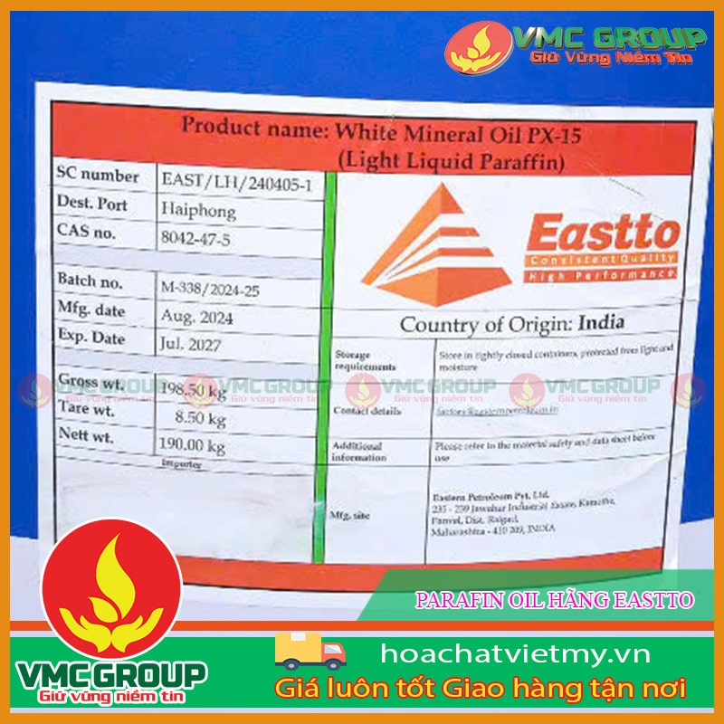 PARAFIN OIL ẤN ĐỘ HÃNG EASTTO